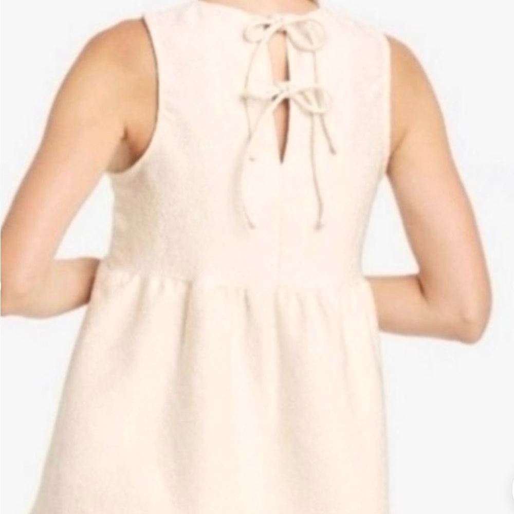 Who What Wear Birch Peplum Bow Back Cream Top Women's XL